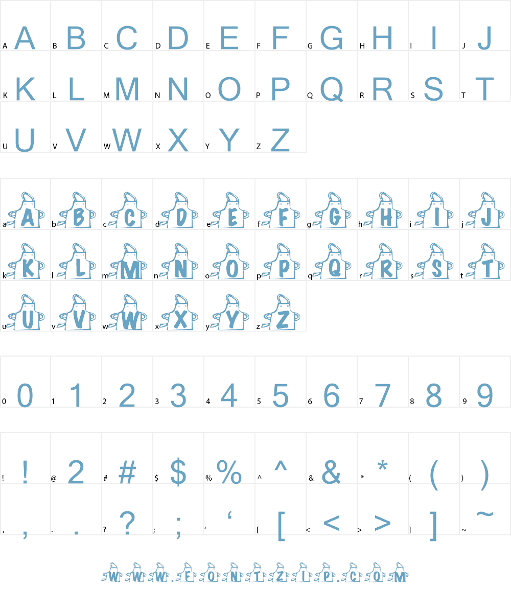 Summer's Aprons Font Character